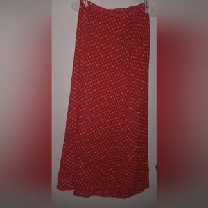 Vintage Bentley Arbuckle Red Multi-Color Long Skirt Size 8